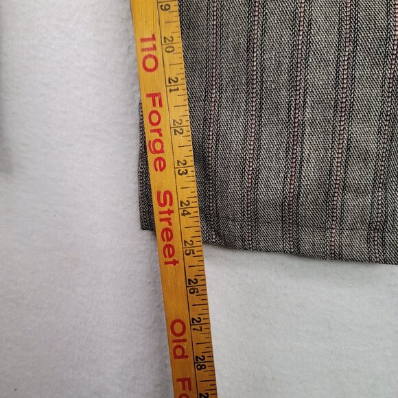 Harve Benard Lined Wool Slit Hem Cropped Pants 12 Striped Gray Professional - Picture 13 of 13